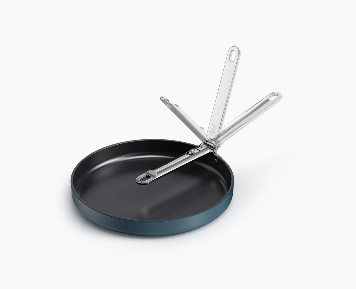 Joseph Joseph Space Flache Bratpfanne mit Klappgriff und Keramik-Antihaft