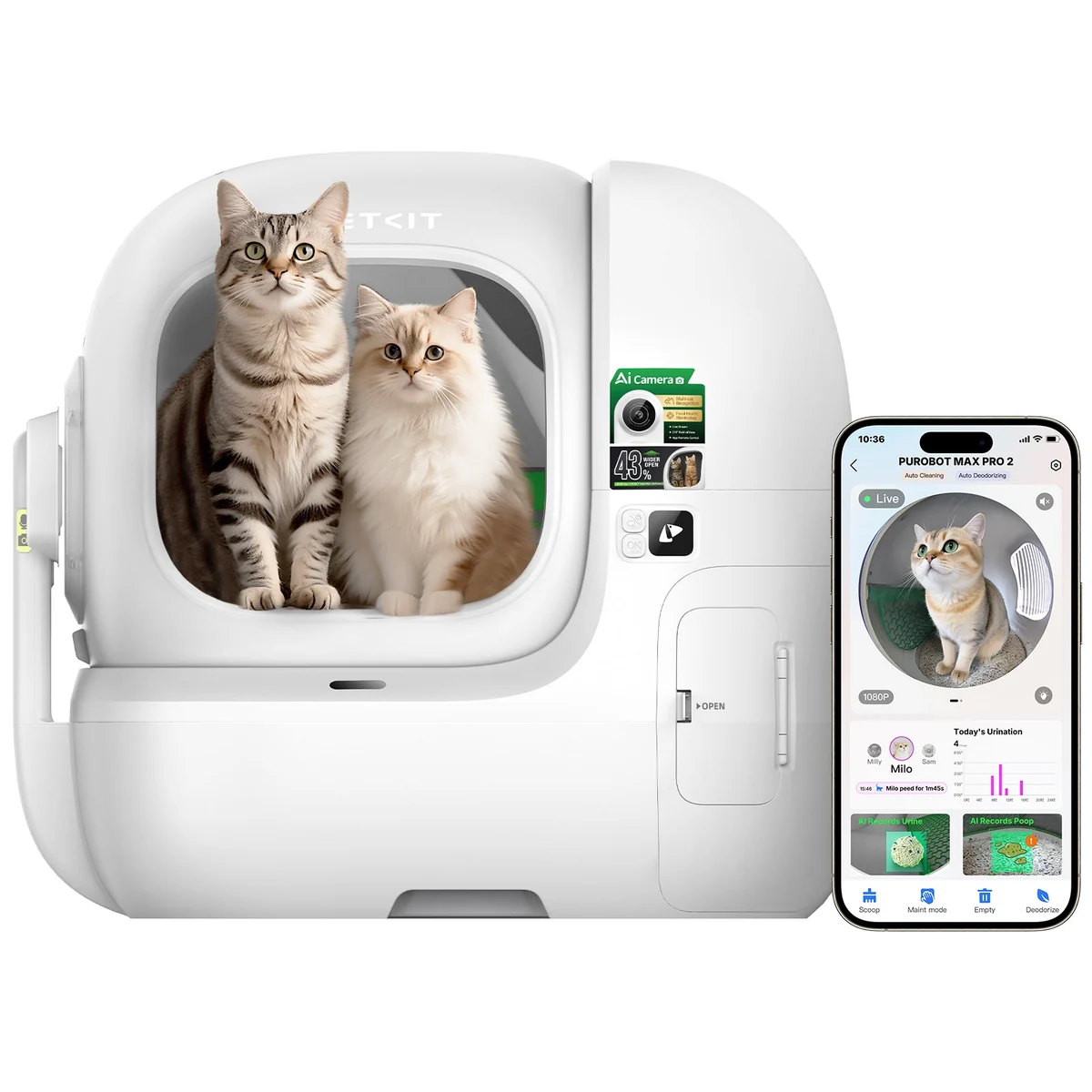 PETKIT Purobot Max Pro 2 – automatische Katzentoilette