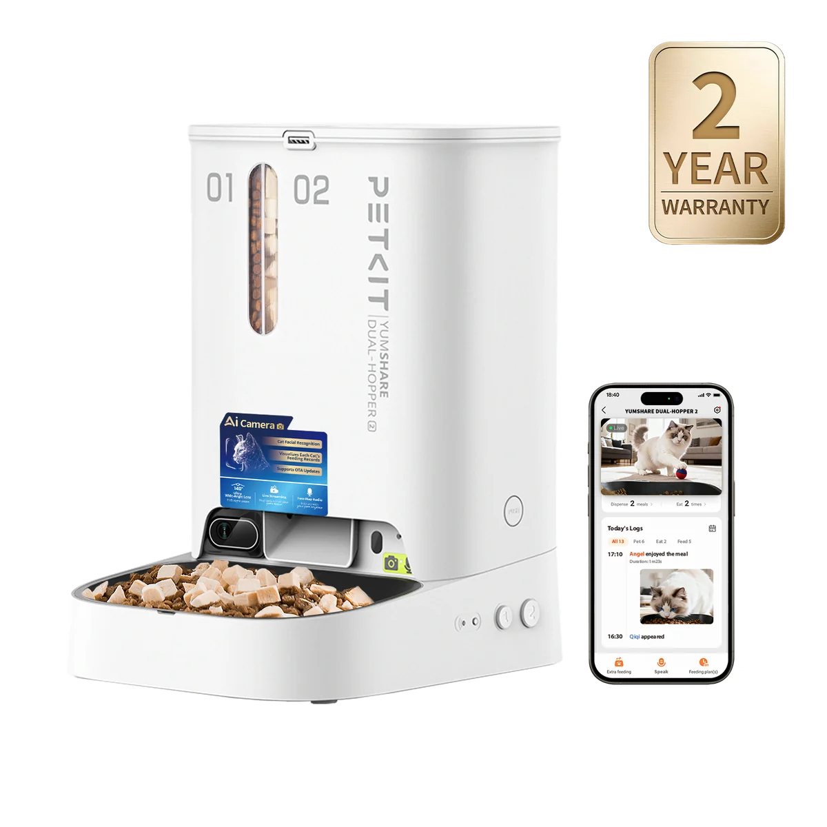 PETKIT YumShare Dual-hopper 2 – Futterautomat mit Kamera