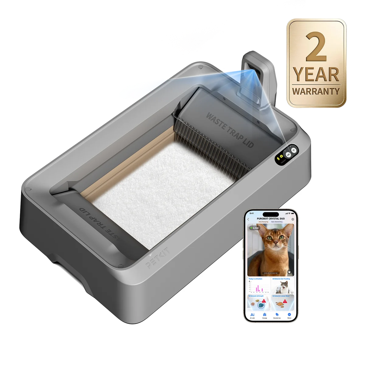 PETKIT Purobot Crystal Duo Katzenklo mit Kamera