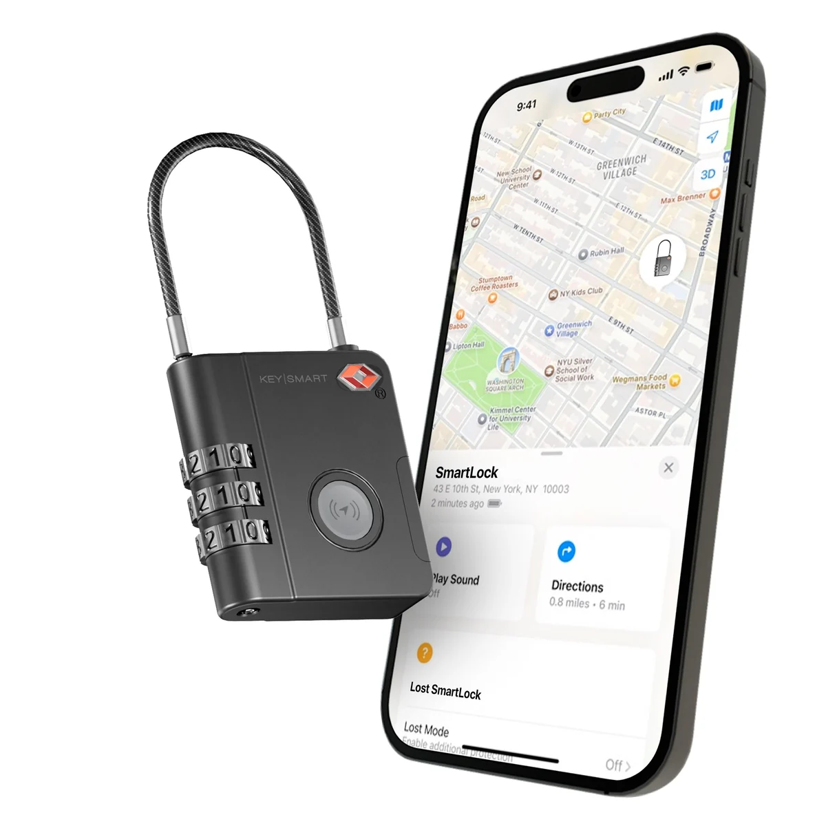 KeySmart SmartLock Gepäckschloss mit Apple Find My Ortung