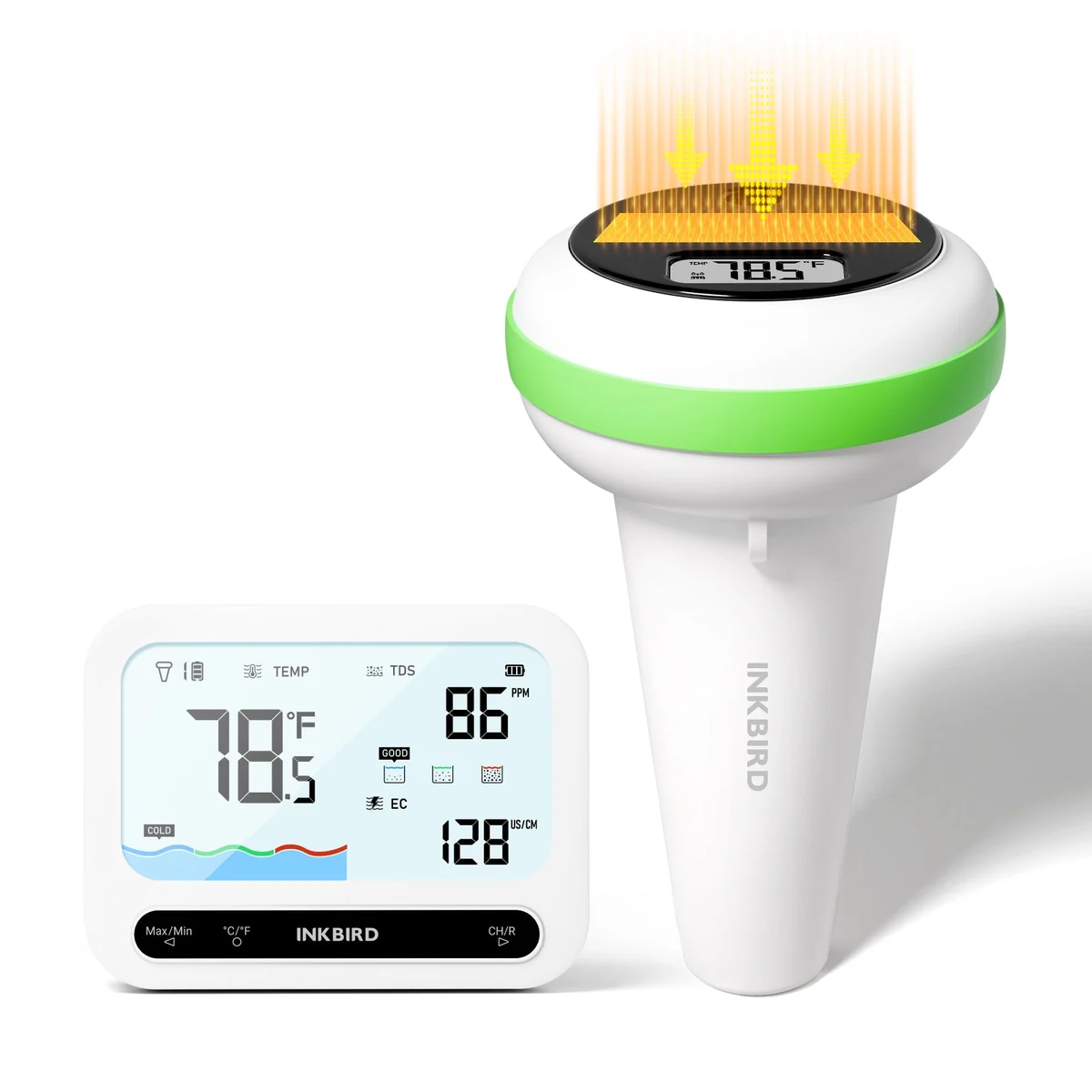 INKBIRD IBS-P04R Solarbetriebenes Poolthermometer-Set zur Wasserüberwachung